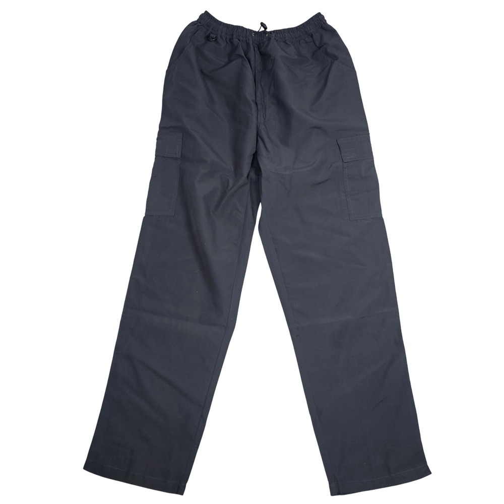 What's Happenin' Black Cargo Pants‎ Mens Large Elastic Waist Toggle Drawstring